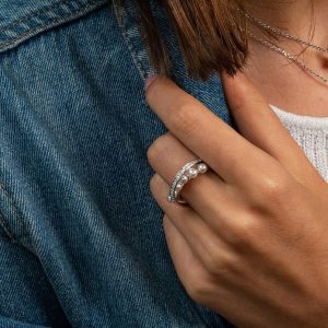 Anel em prata Majorica - Exquisite