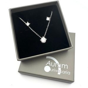 Conjunto de prata brincos e colar