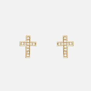 Brincos em prata com cruz