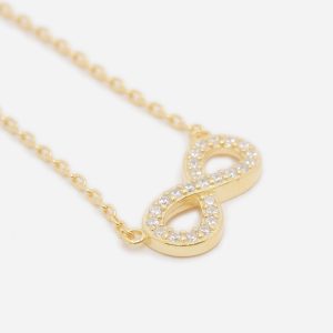 Colar em prata com infinito com zircónias pequeno