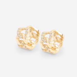 Argolas em prata barbela com zircónias