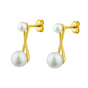 Brincos em prata X com pérolas