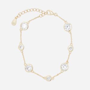 Pulseira em prata com circulos brilhantes