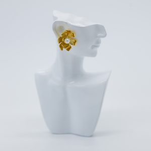 Brincos em prata flor com pérola