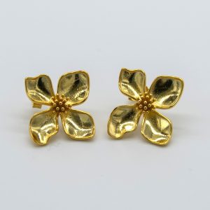 Brincos em prata floral